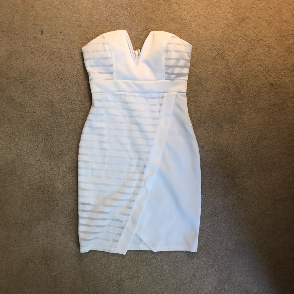 Strapless white dress